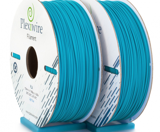 Фото 2 - PLA пластик Plexiwire для 3D принтера голубой 400м/1.185кг/1.75мм