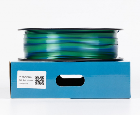 Фото 2 - Синій Зелений Пла Пластик Шовковий | PLA SILK Blue Green 1кг | 1.75мм | 330м