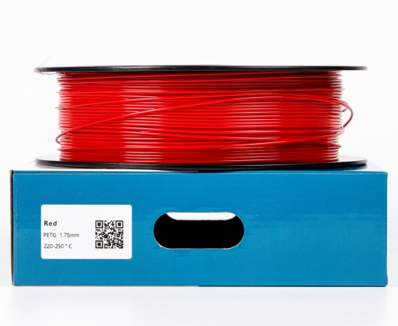Фото 2 - Червоний PETG (ПЕТГ) coPET пластик для 3D принтера | Red PETG 1кг | 1.75мм | 330м